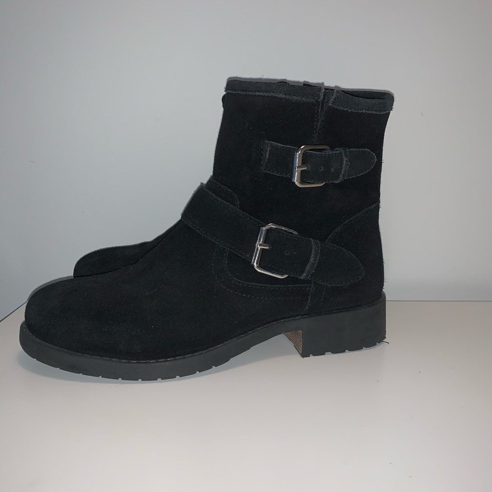 Steve Madden Black Suede Moto Boots